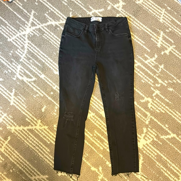 Free People Skinny Jeans Distressed Black Size W28 - Picture 2 of 12